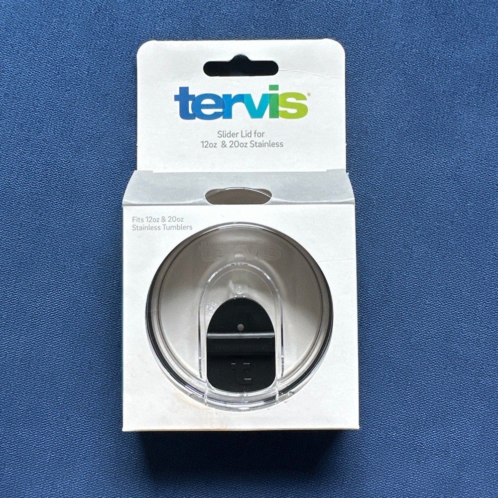 Tervis Replacement Slider Lid for Stainless 12Oz / 20Oz Tumbler Black Clear NEW!